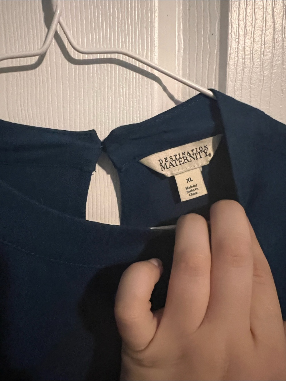 NWT Destination Maternity Blue Mockneck Maternity Top